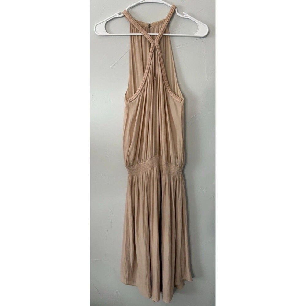 Ramy Brook Caroline Braided Neck Halter Dress Dusty Pink Size Small